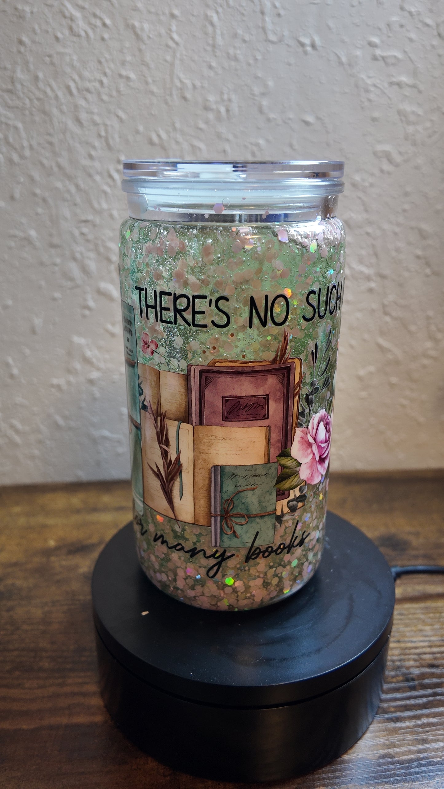 Many Book Snow Globe Tumbler