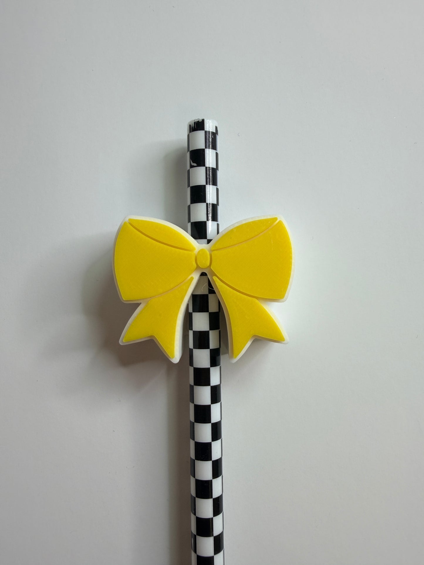 Yellow Bow Straw Topper
