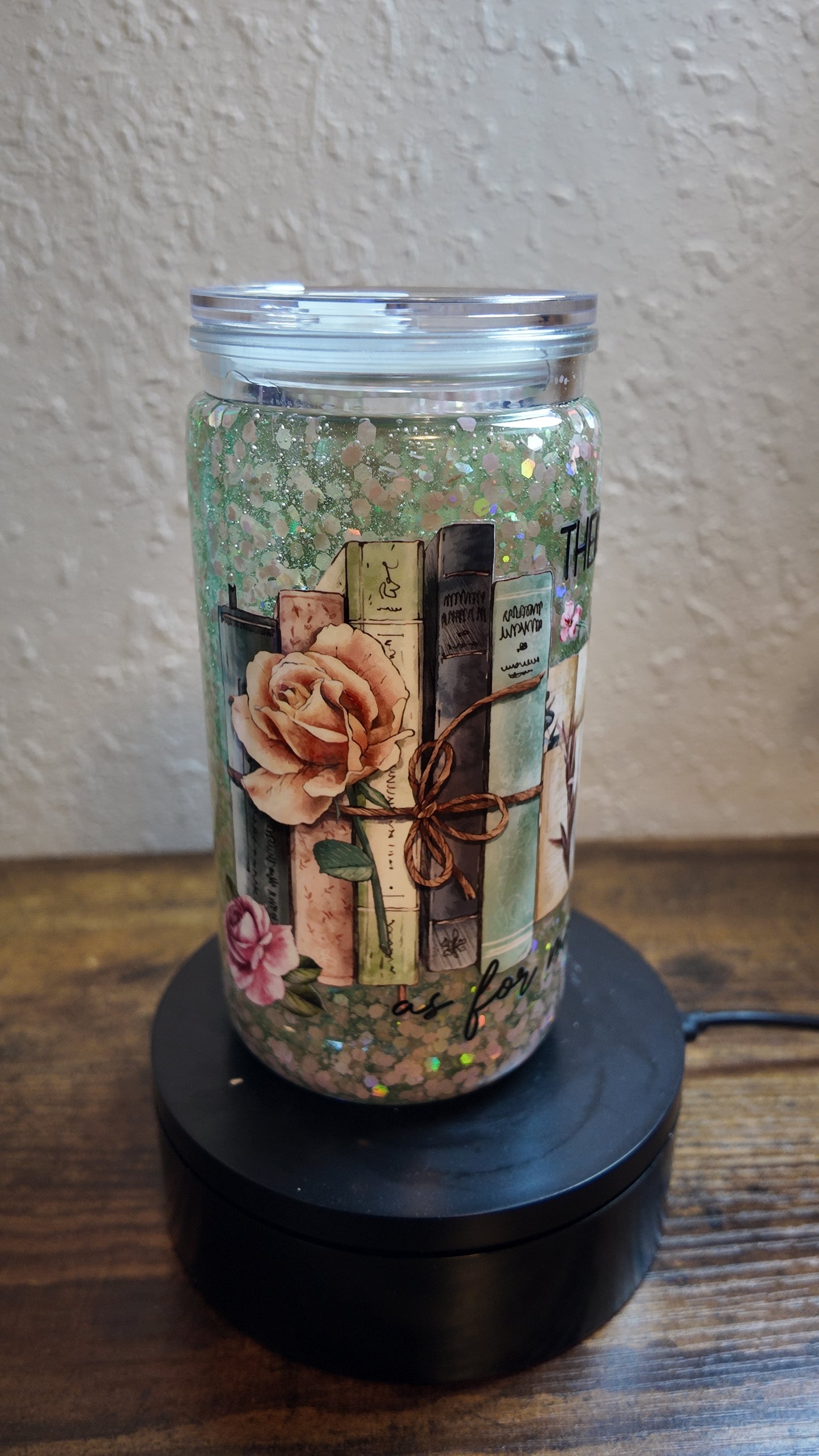 Many Book Snow Globe Tumbler