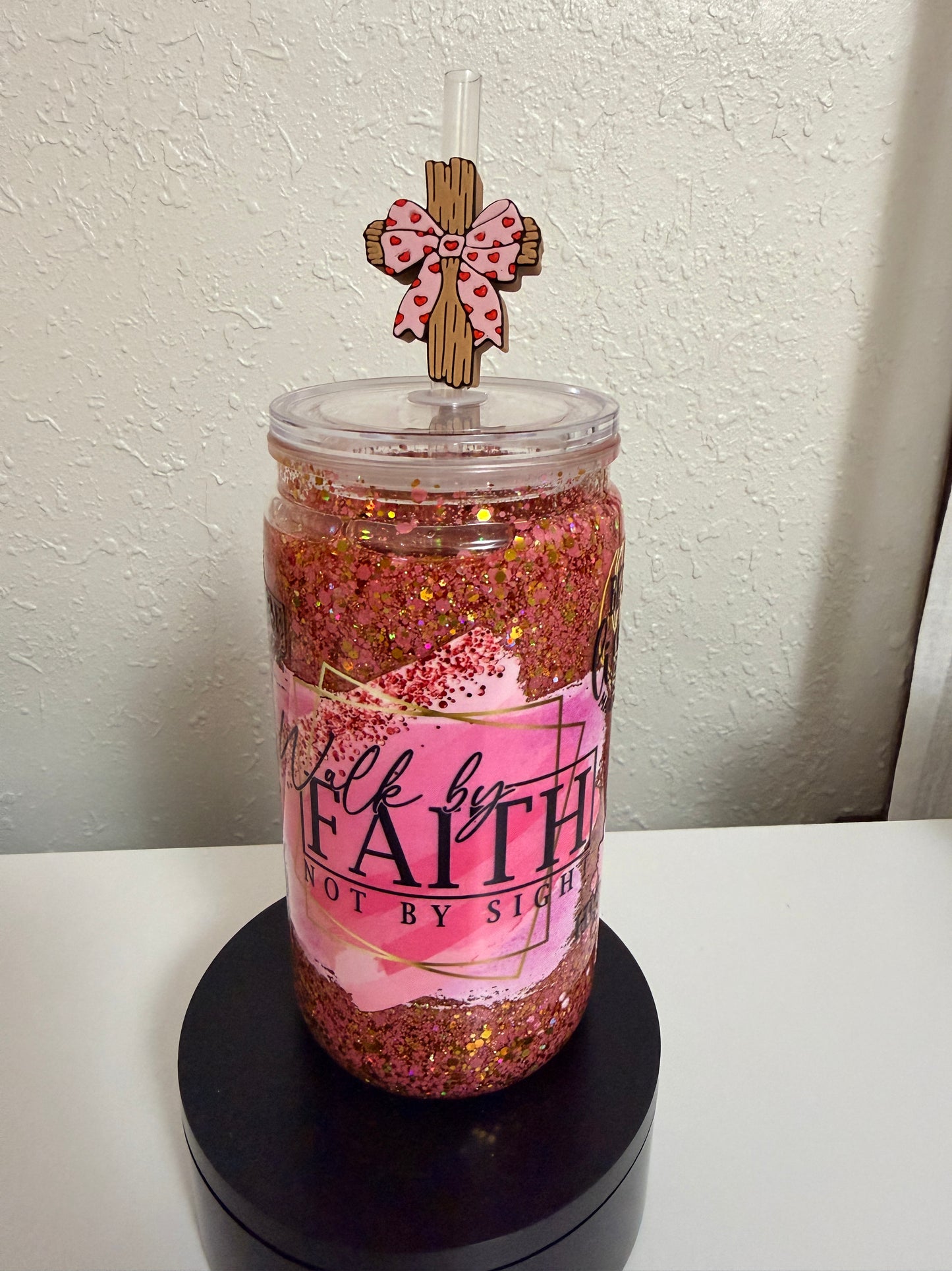 16oz Faith Snow Globe Tumbler