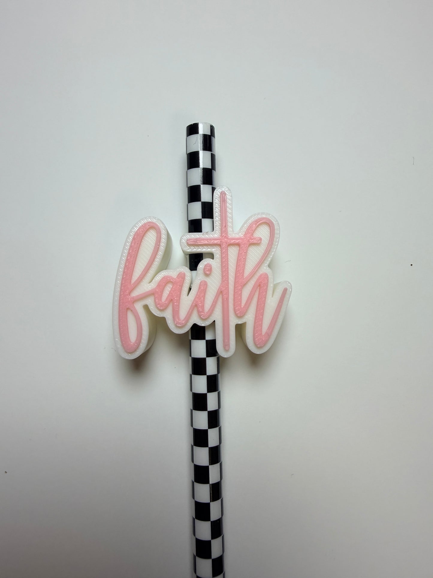 Faith 3D Straw Topper