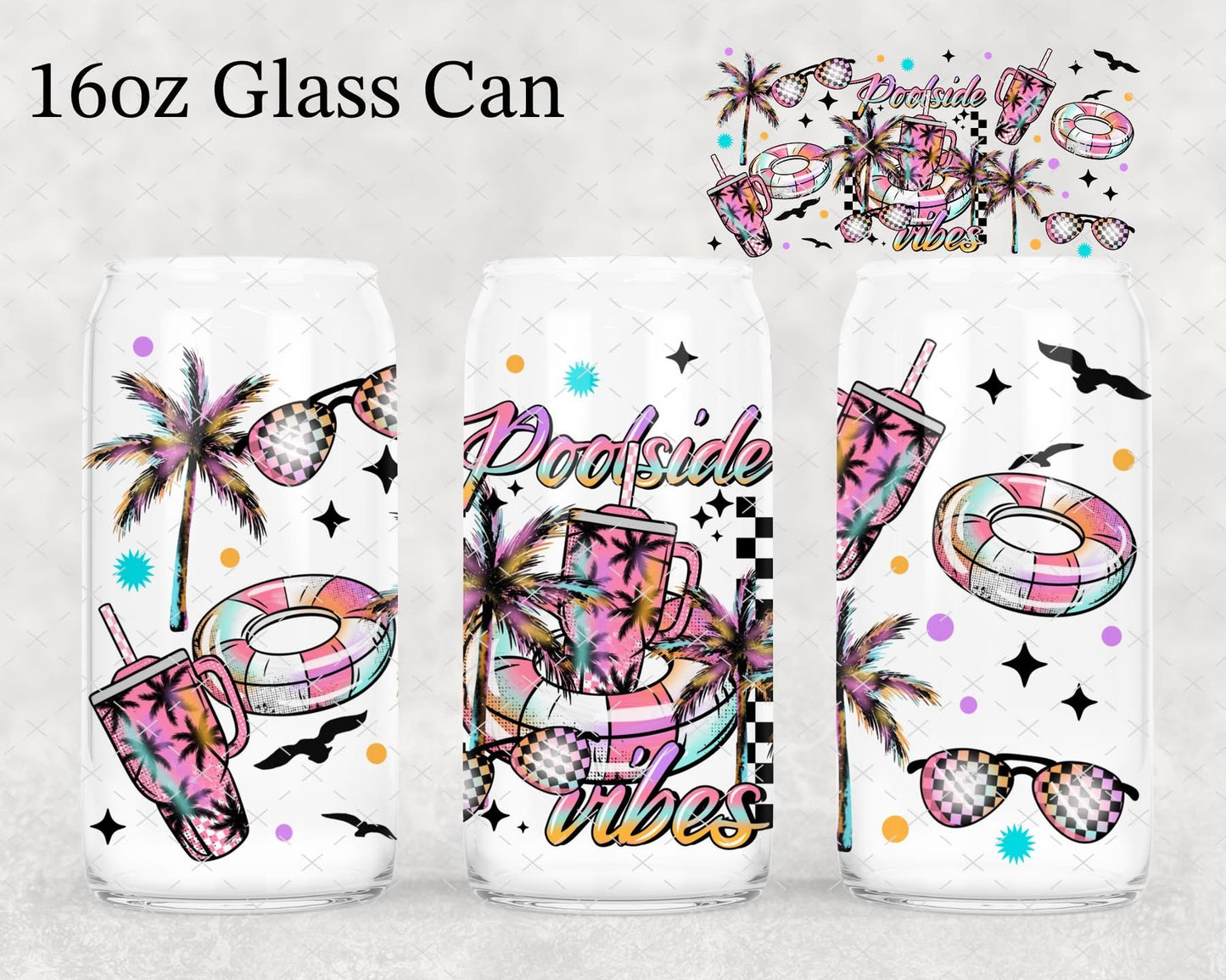 Poolside triple cup design