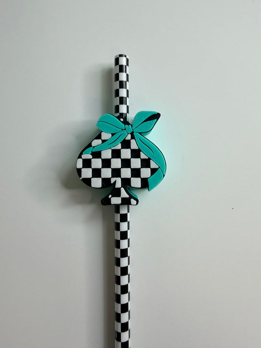 Checker, Spade Straw Topper