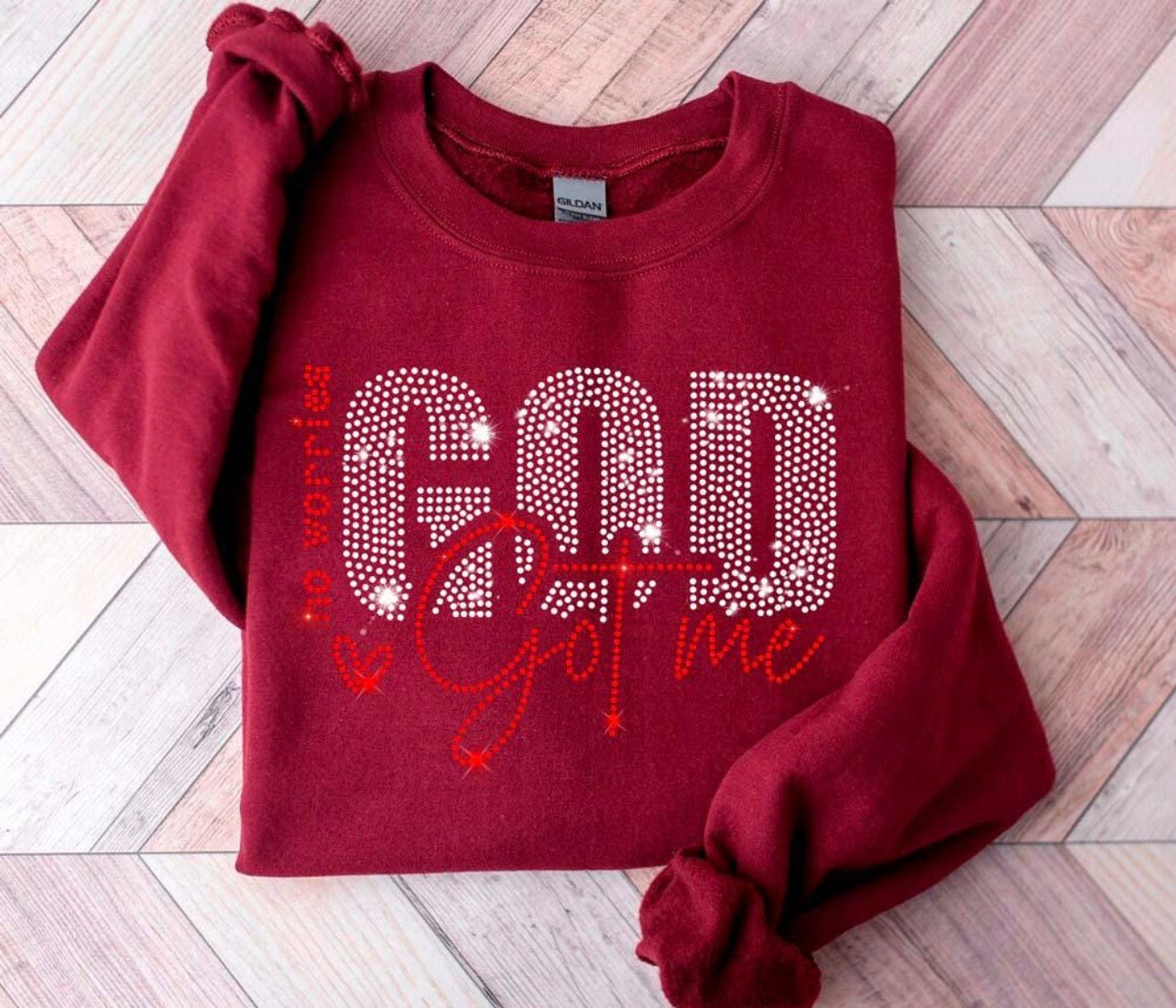 God Got Me Rhinestones Sweatshirt