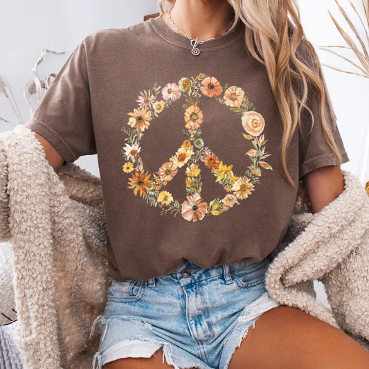 Floral Peace Sign T-Shirt