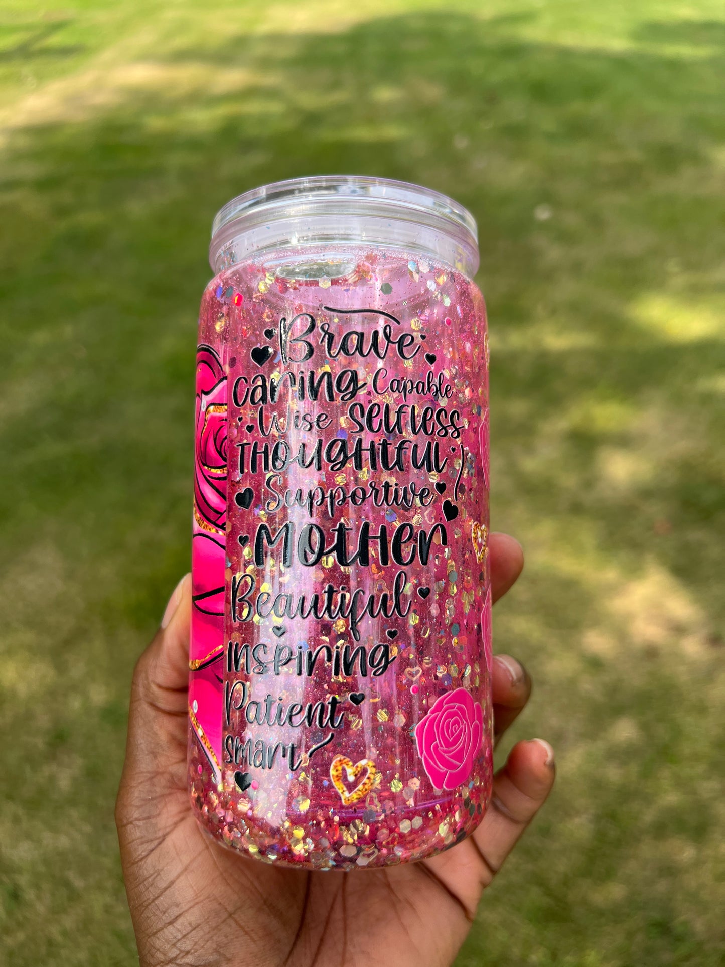Mama 16oz Acrylic Snow Globe Tumbler