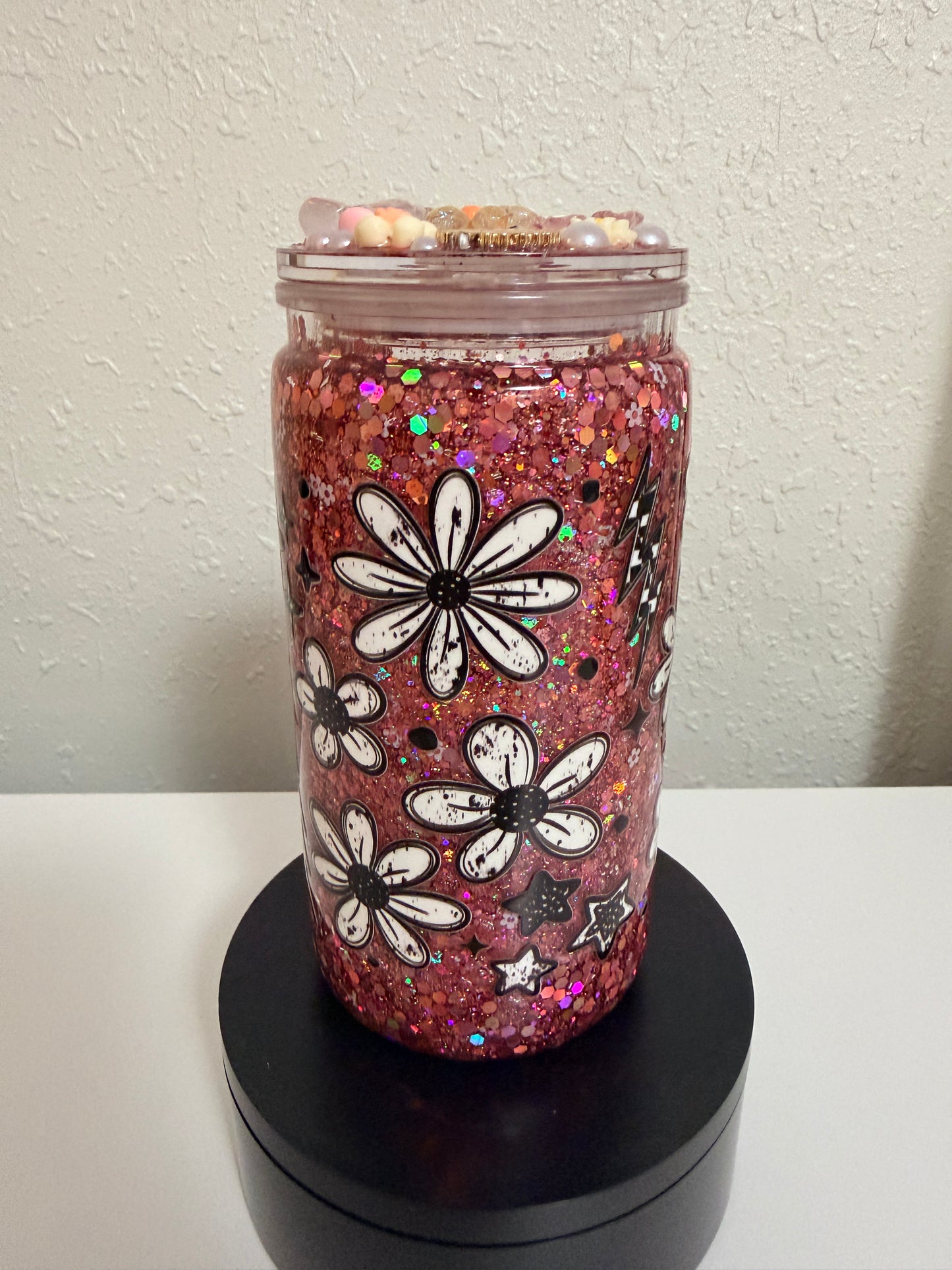 16oz Flower Snow Globe Tumbler