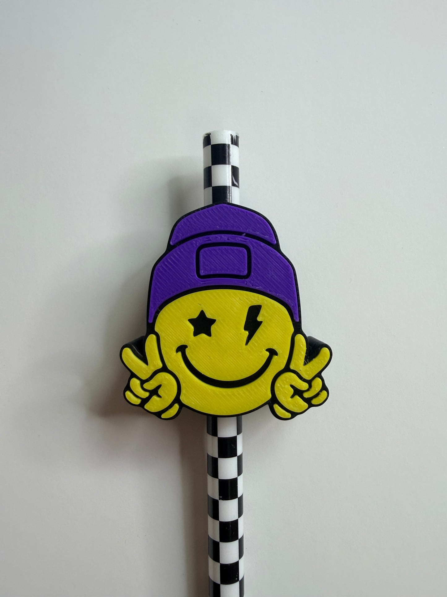 Smile Peace and Love Straw Topper