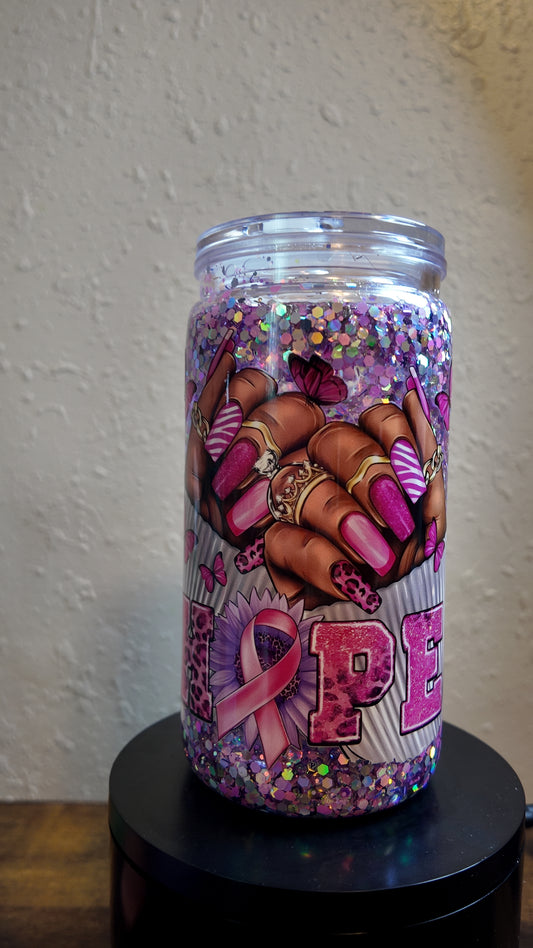 Hope Acrylic Snow Globe Tumbler