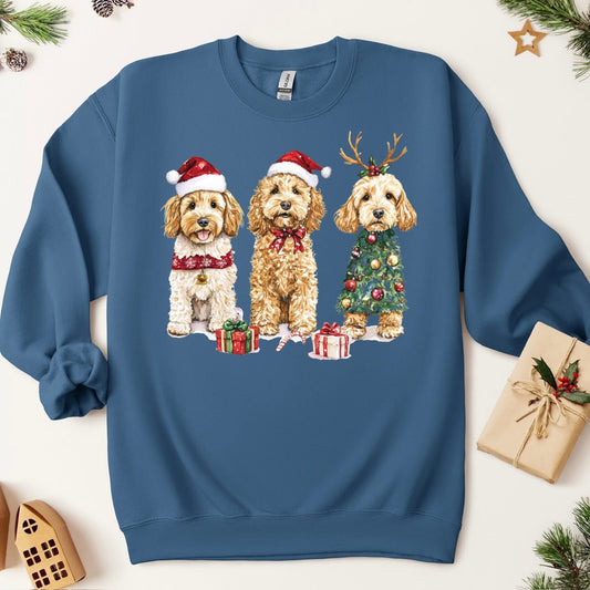 Golden Doodle Puppy Christmas Sweatshirt