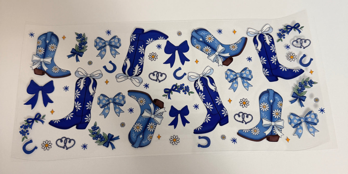 Blue Cowboys Boots 40oz Wrap