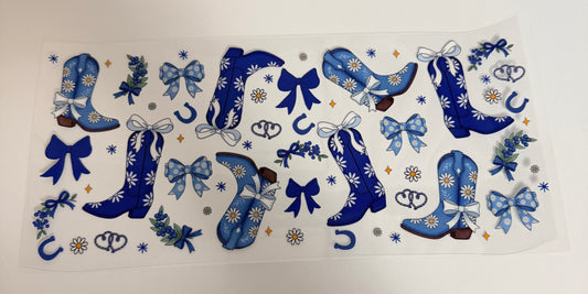 Blue Cowboys Boots 40oz Wrap