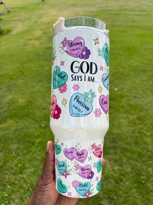 God Said I Am 40oz Tumbler