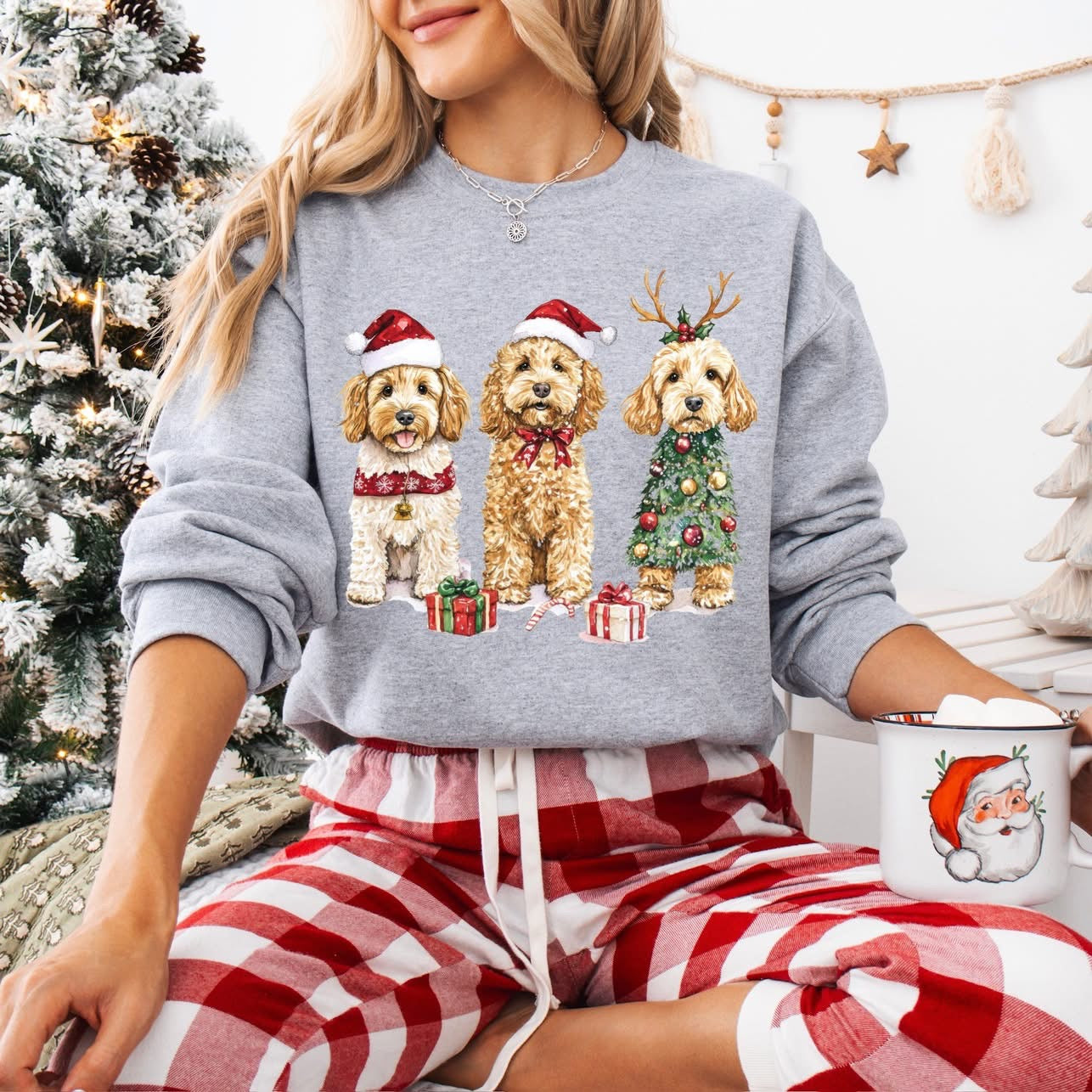 Golden Doodle Puppy Christmas Sweatshirt