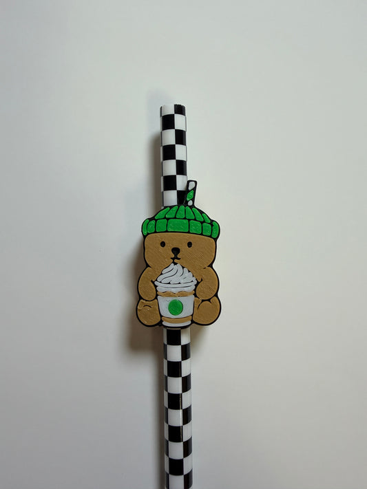 Coffee Bear 3D Straw Topper