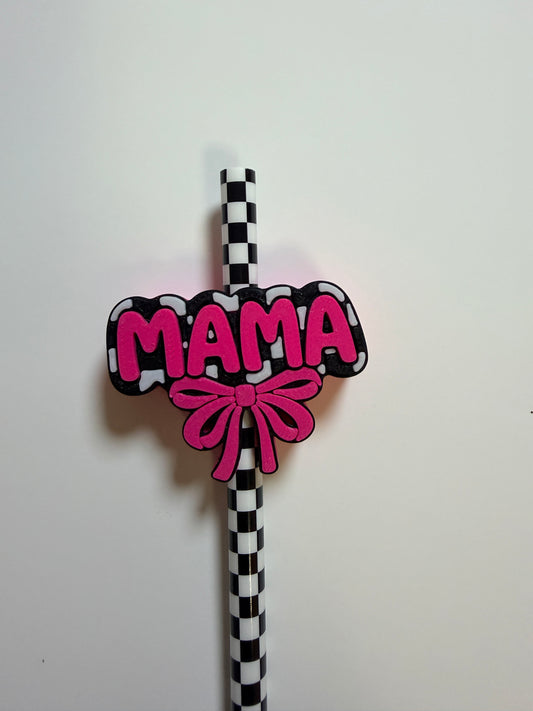 Mama 3D Straw Topper
