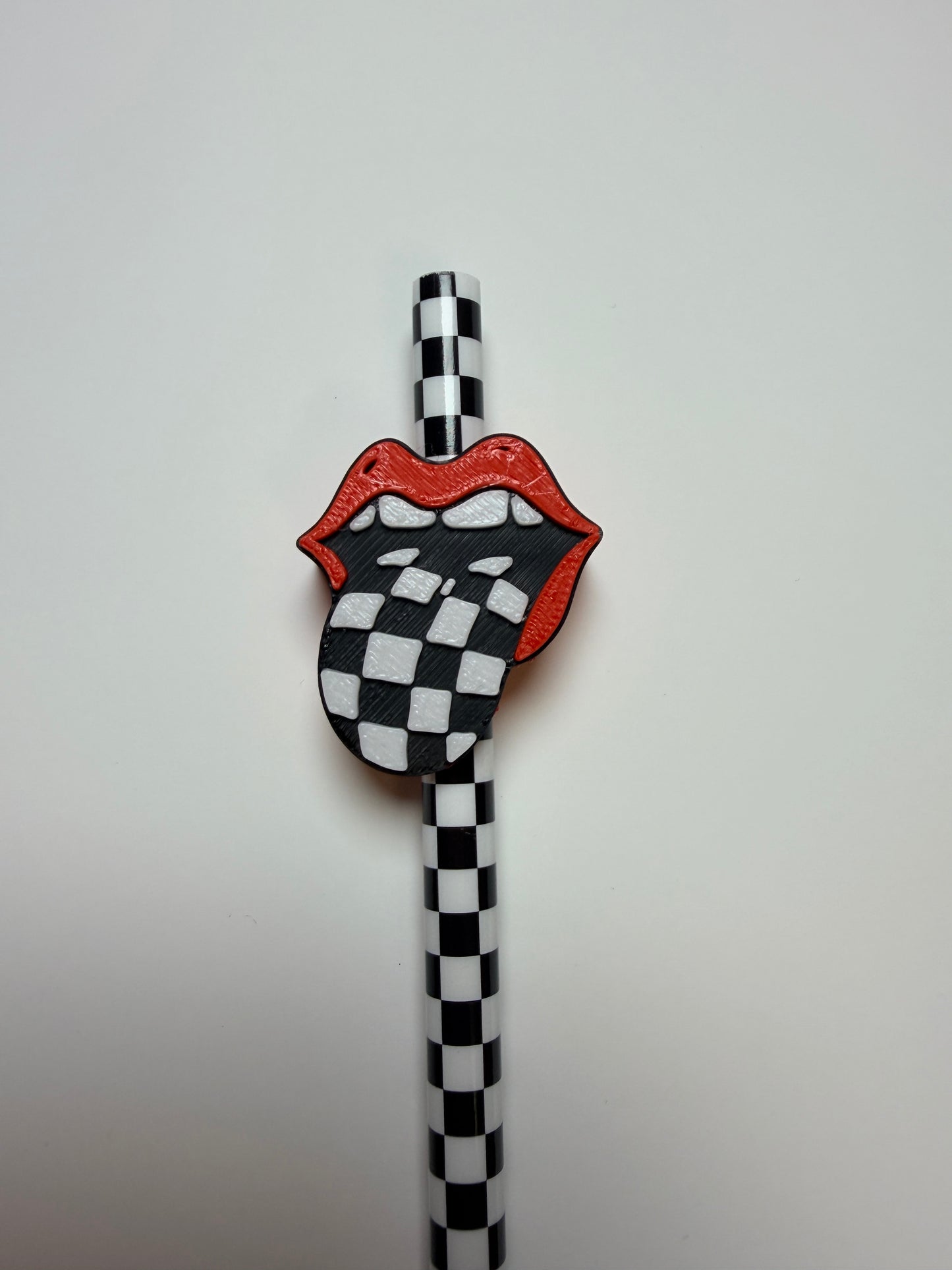 Checker Tongue Straw Topper