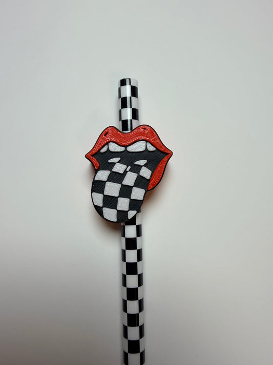 Checker Tongue Straw Topper