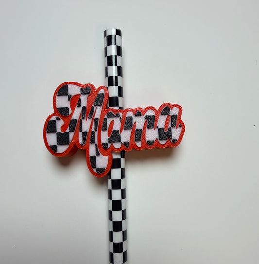 Mama 3D Straw Topper