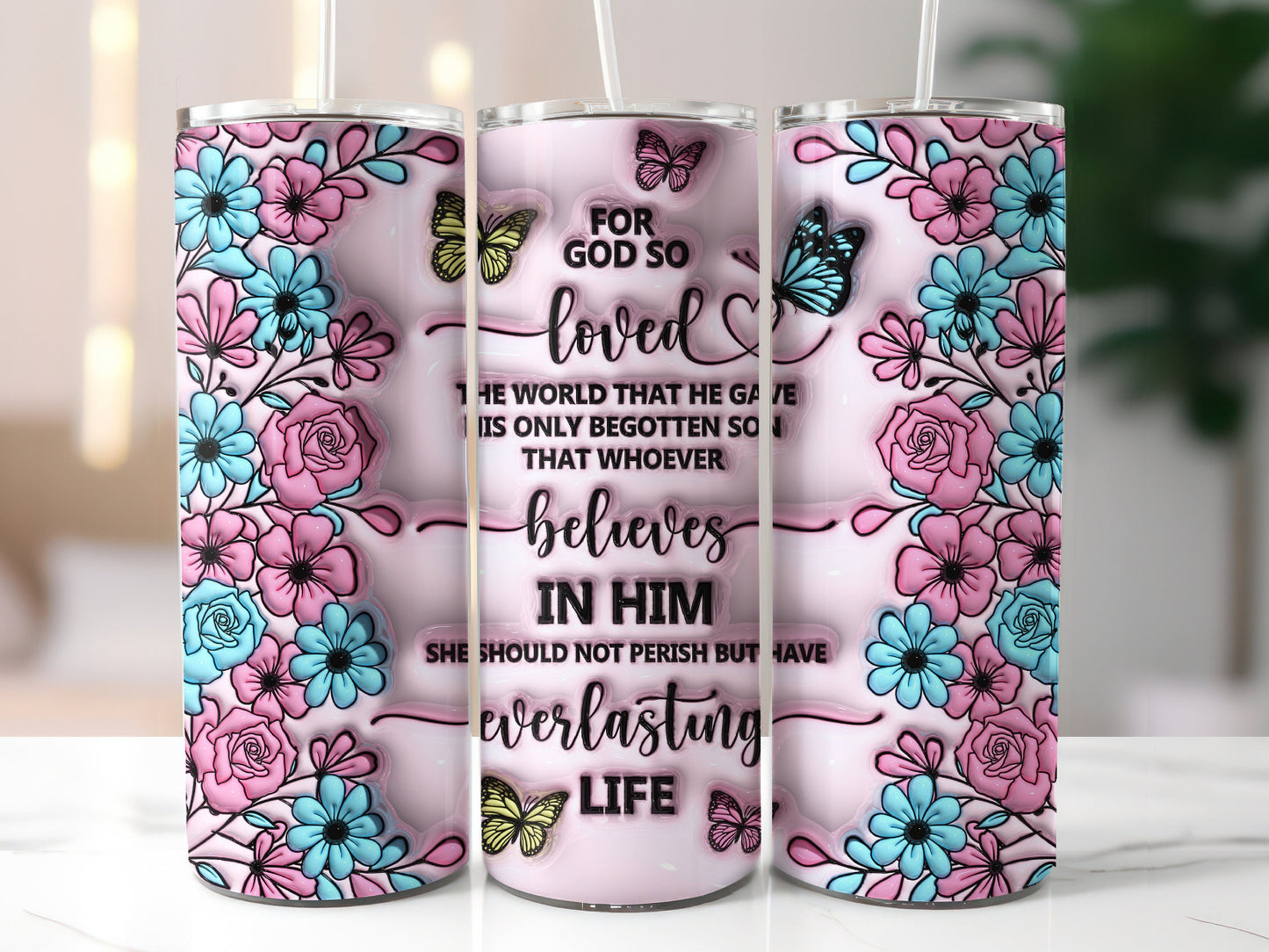 For God So Loved 20oz Skinny Tumbler