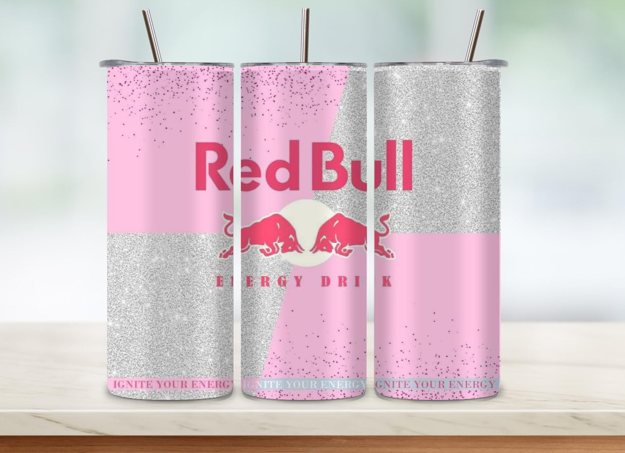 Pink and Silver 20oz Skinny Tumbler